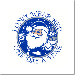 Blue Santa Posters and Art